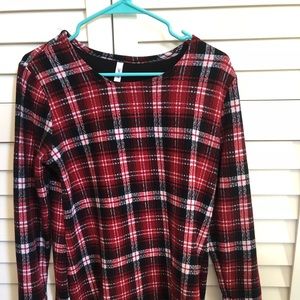 RED & BLACK PLAID DRESS